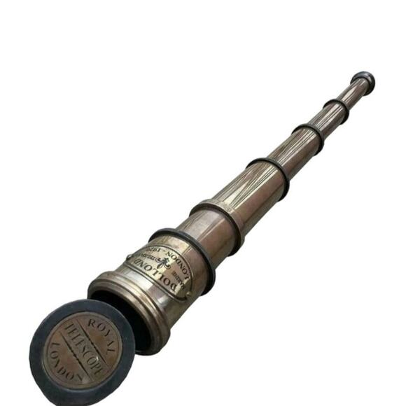 Dollond London Nautical Maritime Telescope Marine Antique Brass Pirate Spyglass - Picture 4 of 10